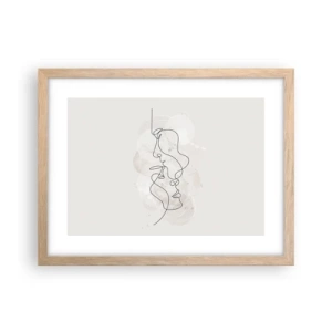 Poster in light oak frame - Tangled up in an Embrace - 40x30 cm