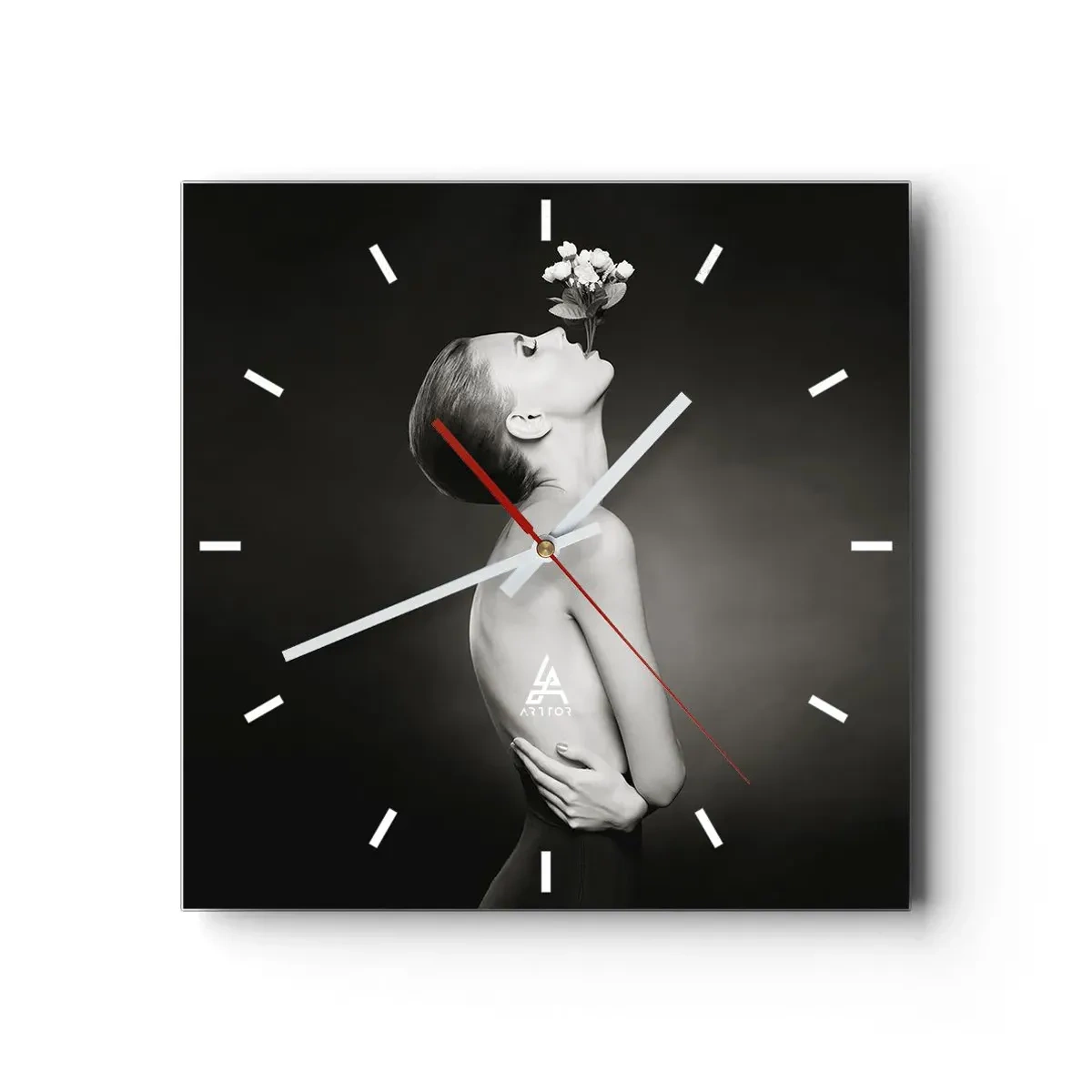 Wall clock - Clock on glass - Eccentric Elegance - 30x30 cm