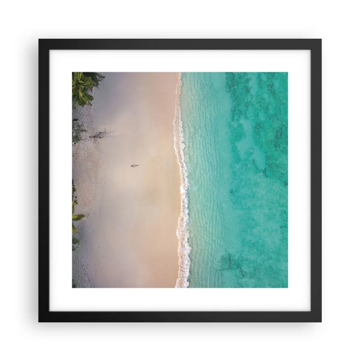 Poster in black frame - Paradise Beach - 40x40 cm