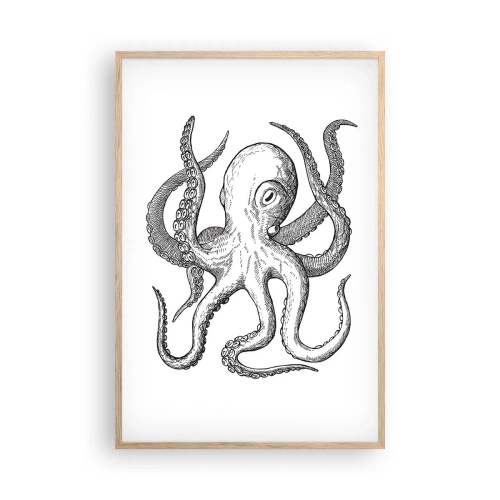 Poster in light oak frame - Dancing with the Waves - 61x91 cm