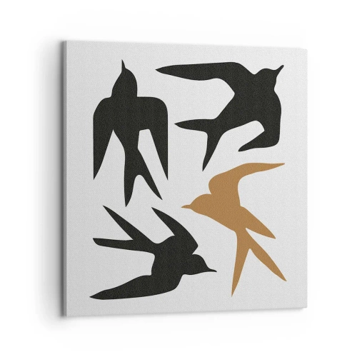 Canvas picture - Swallows at Play - 60x60 cm