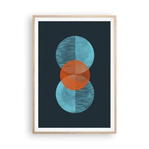 Poster in light oak frame - Symmetrical Composition - 70x100 cm