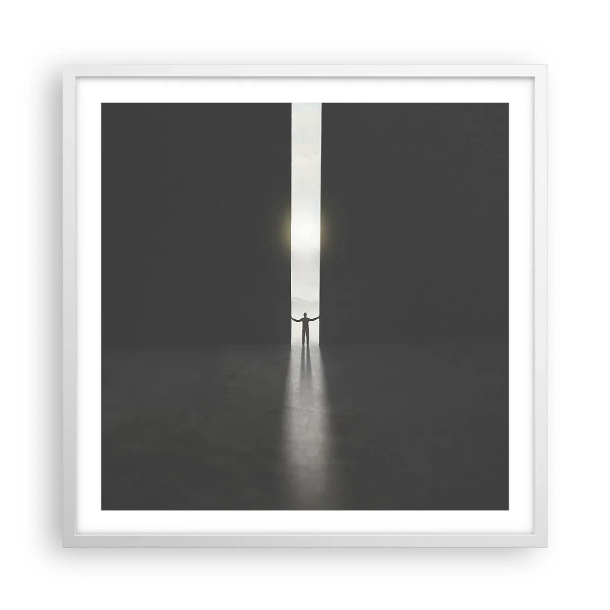 Poster in white frmae - Step to Bright Future - 60x60 cm