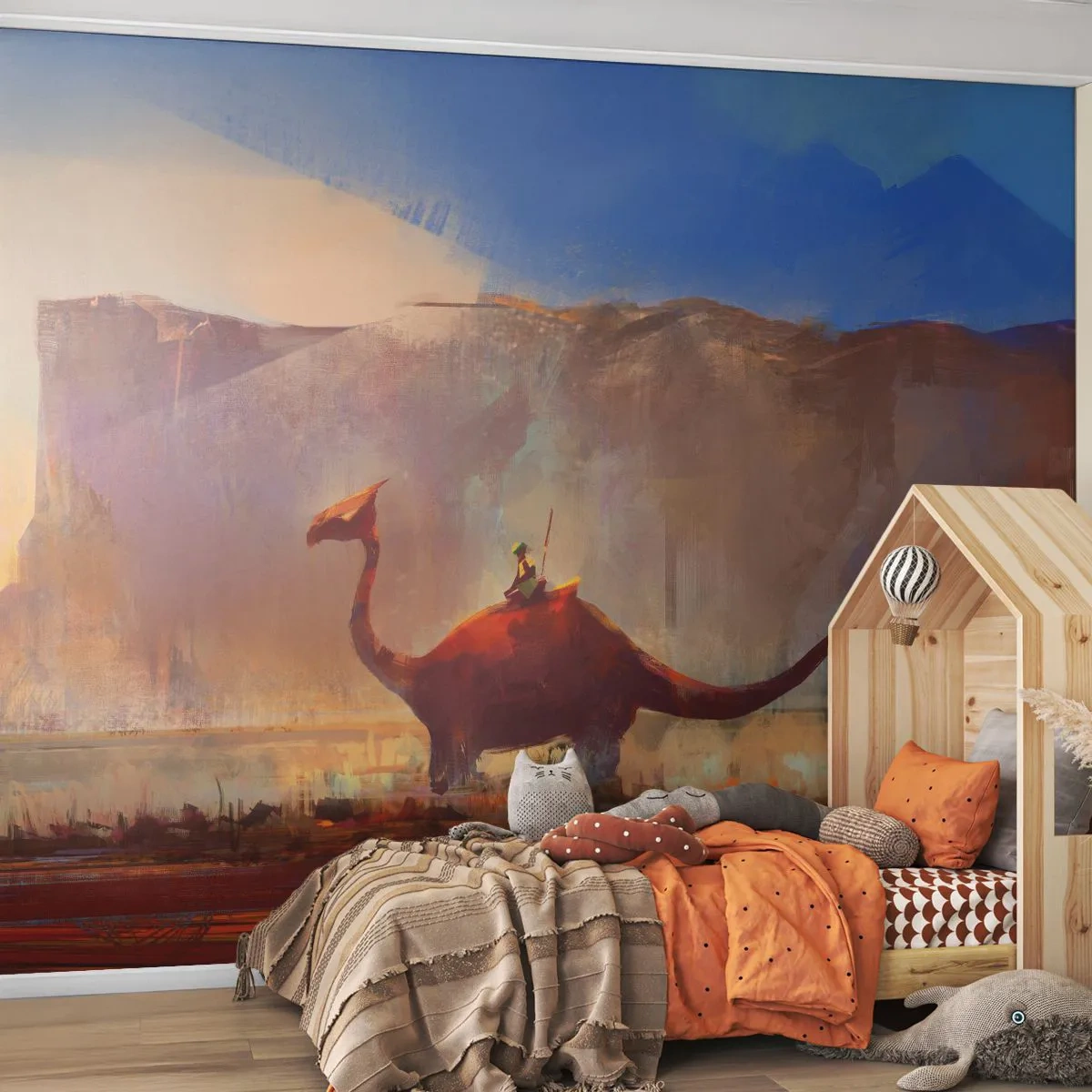 Photo Wallpaper Premium Sand - If They Hadn't Gone Extinct - Abstraction, Dinosaur, Fantasy - 100x70 cm
