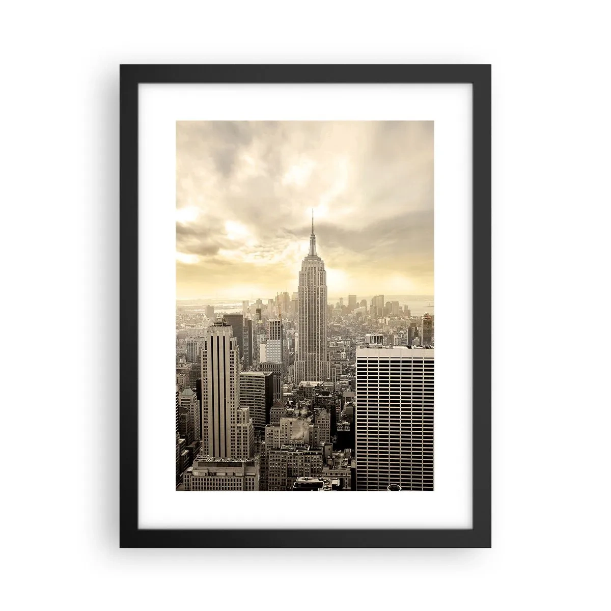 Poster in black frame - New York Woven in Grey - 30x40 cm