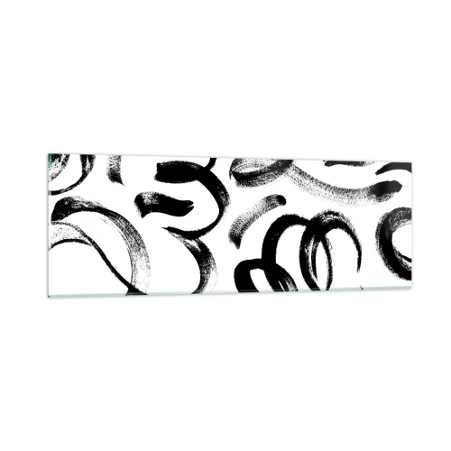 Glass picture - Black on White - 90x30 cm