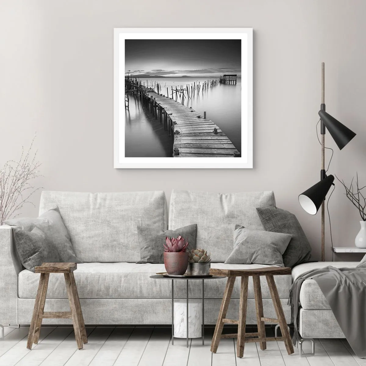 Poster in white frmae - Peace of a Forgotten Shore - 30x30 cm