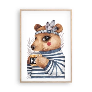 Poster in light oak frame - Sweet Lady Bear - 70x100 cm