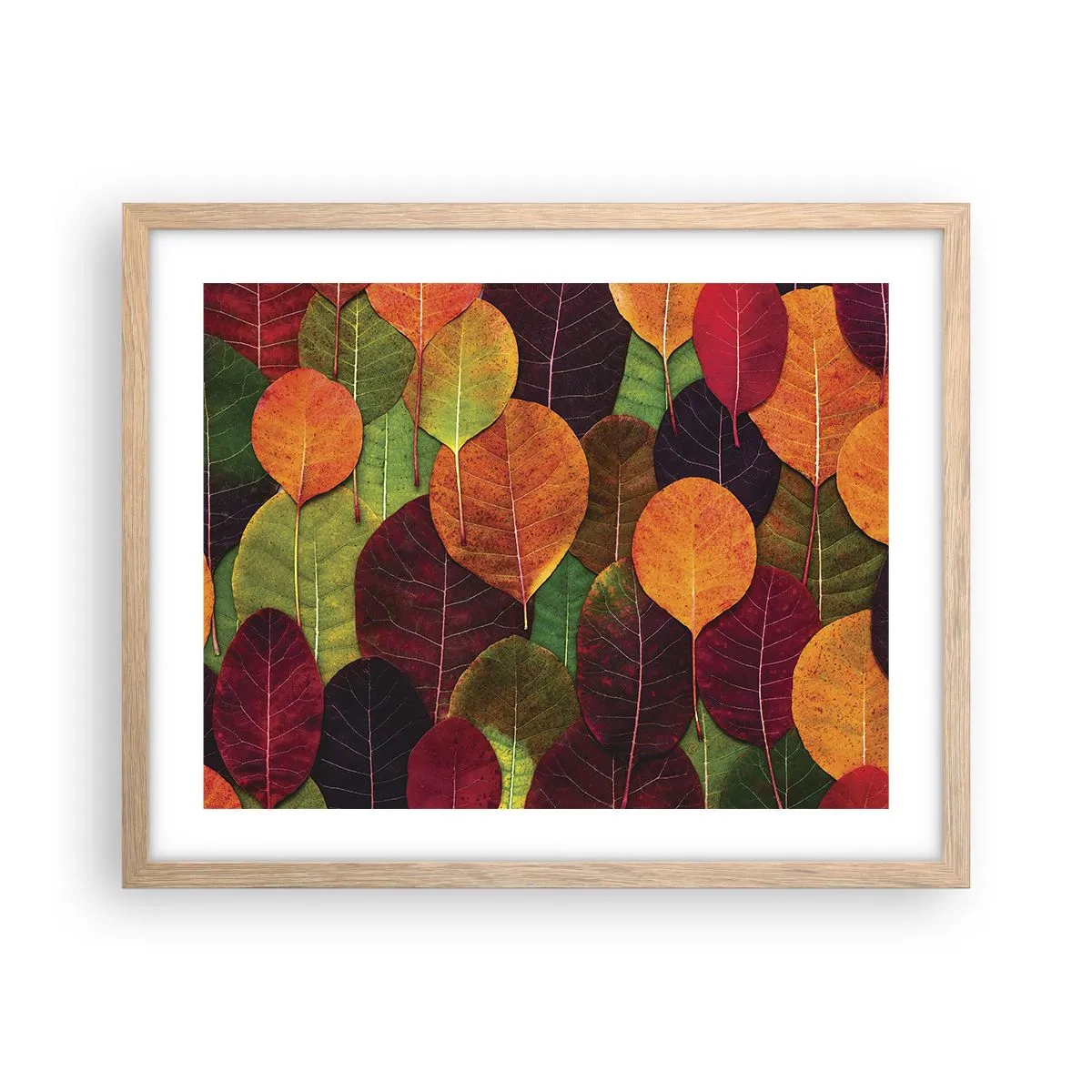 Poster in light oak frame - Autumn Mosaics - 50x40 cm