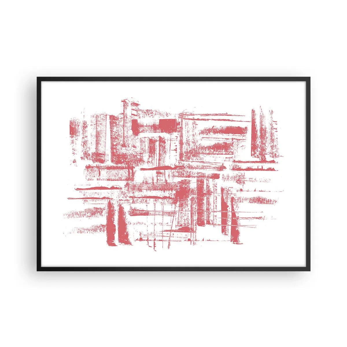 Poster in black frame - Red City - 100x70 cm