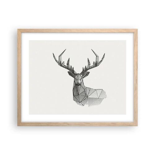 Poster in light oak frame - Derr in Cubist Style - 50x40 cm