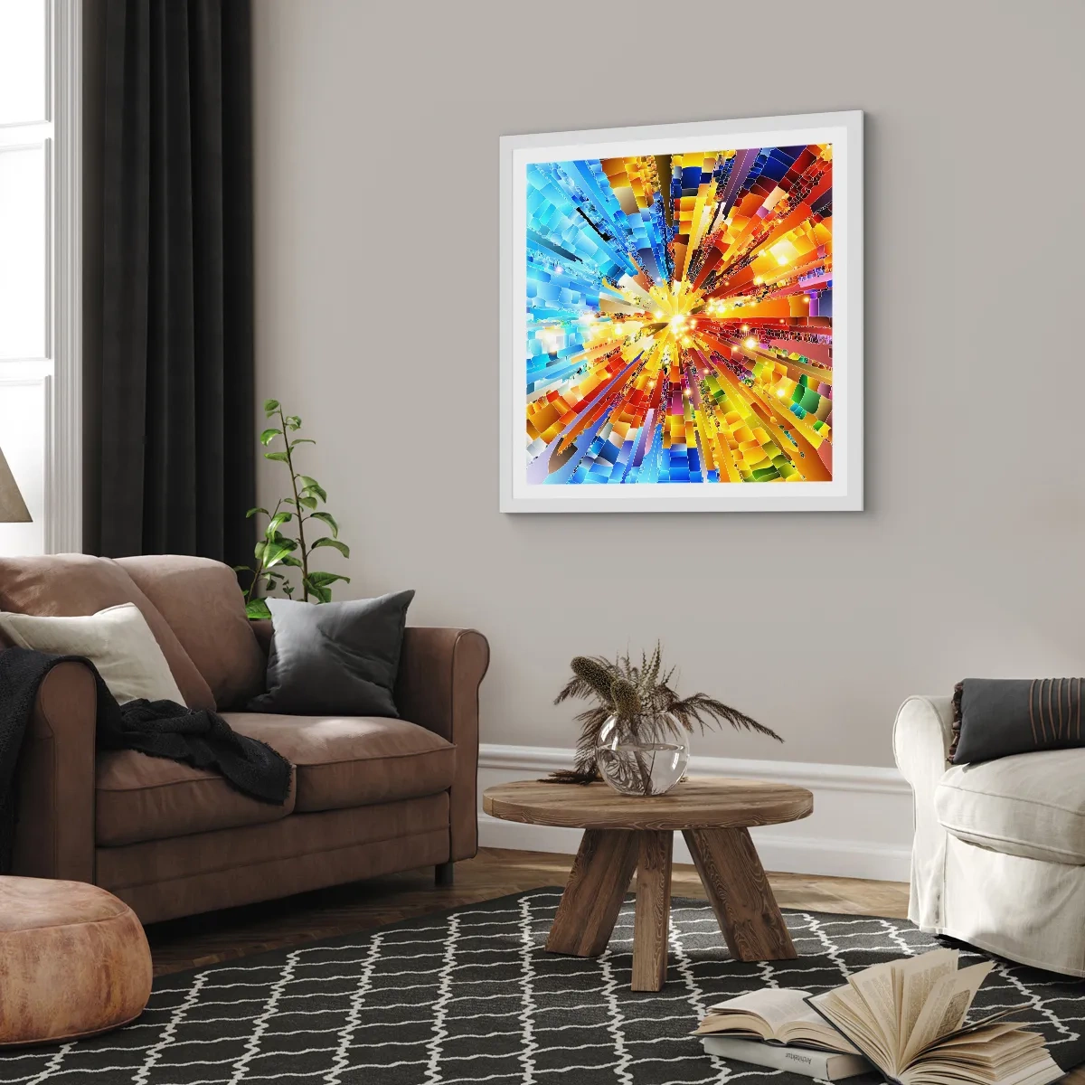 Poster in white frmae - In Medias Res - 40x40 cm