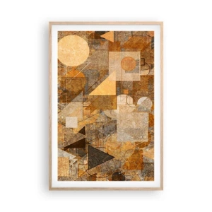 Poster in light oak frame - Cubist Study in Brown - 61x91 cm