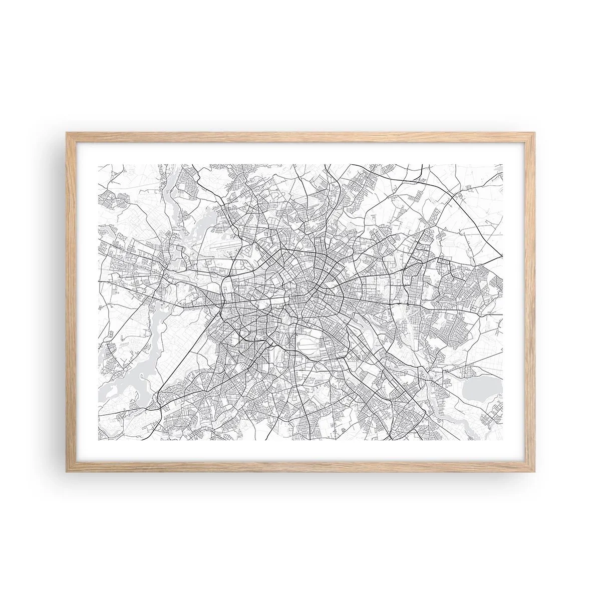 Poster in light oak frame - Flower of Berlin - 70x50 cm