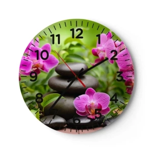 Wall clock - Clock on glass - Pyramid of Peace - 40x40 cm