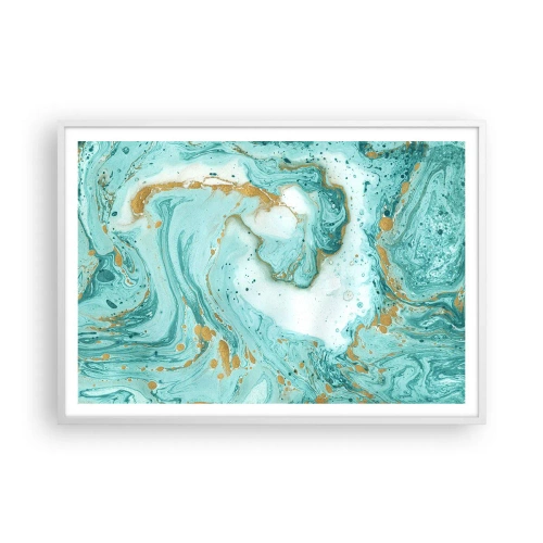 Poster in white frmae - Under the Great Wave of the Edo Period - 100x70 cm