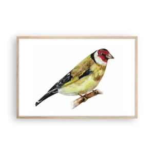 Poster in light oak frame - Bird Portrait  - 91x61 cm