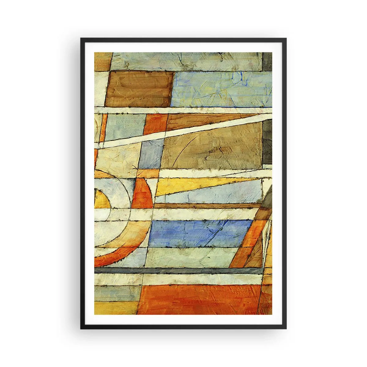 Poster in black frame - Cubism on a Construction Site - 70x100 cm