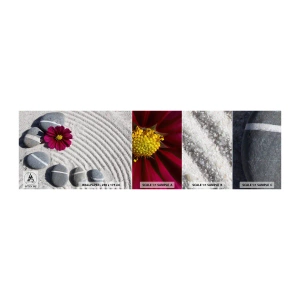 Photo Wallpaper Sample Self-Adhesive Deluxe Sticker - Energy and Tranquillity of the Magic Circle of Nature - Flowers, Sand, Stones - 100x30 cm