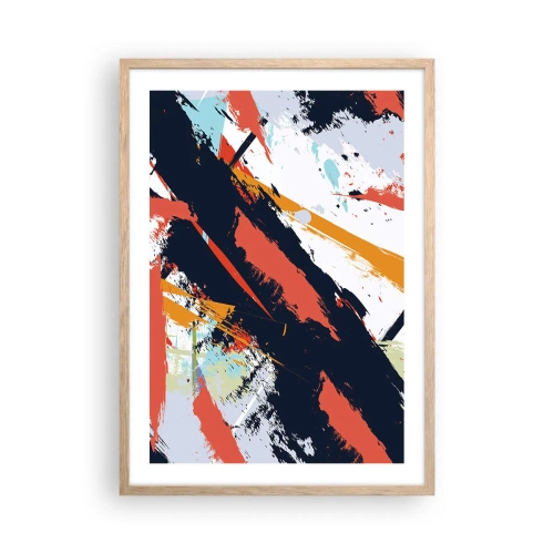 Poster in light oak frame - Dynamic Composition - 50x70 cm