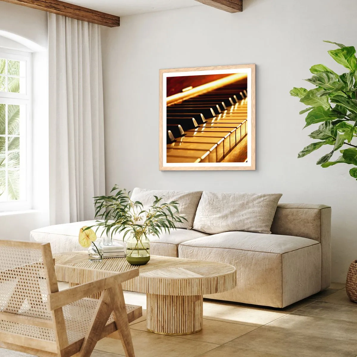 Poster in light oak frame - Unlimited Possibilities - 50x50 cm