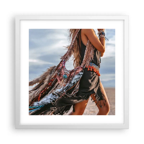 Poster in white frmae - Shaman's Girl - 40x40 cm