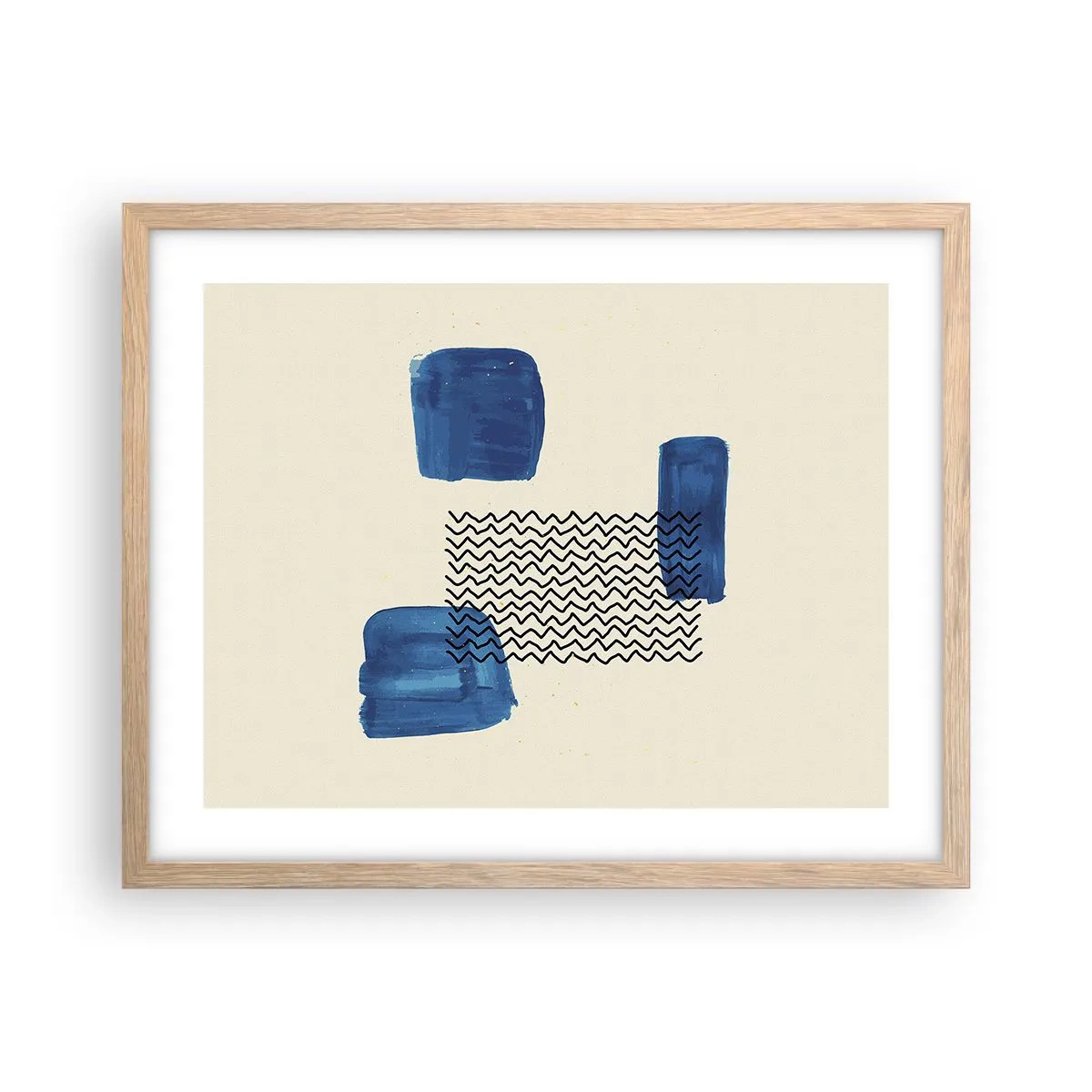 Poster in light oak frame - Abstract Quartet - 50x40 cm