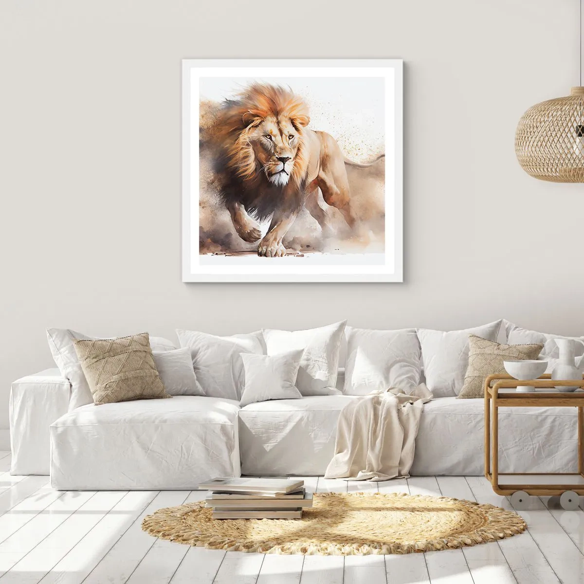 Poster in white frmae - King is on the Move - 60x60 cm