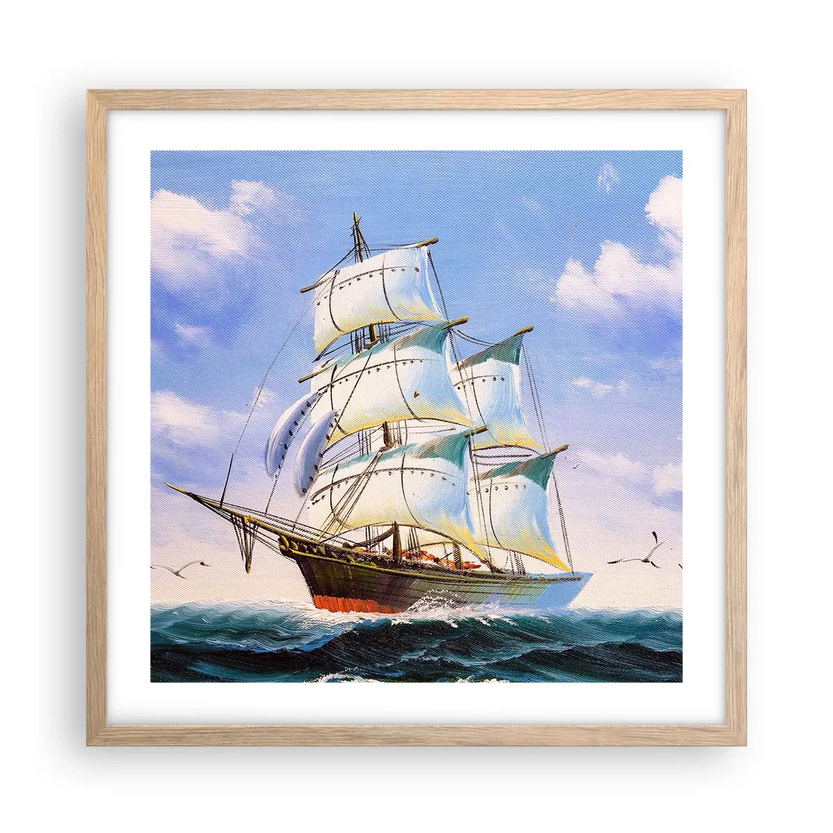 Poster in light oak frame - Proudly with Wind - 50x50 cm
