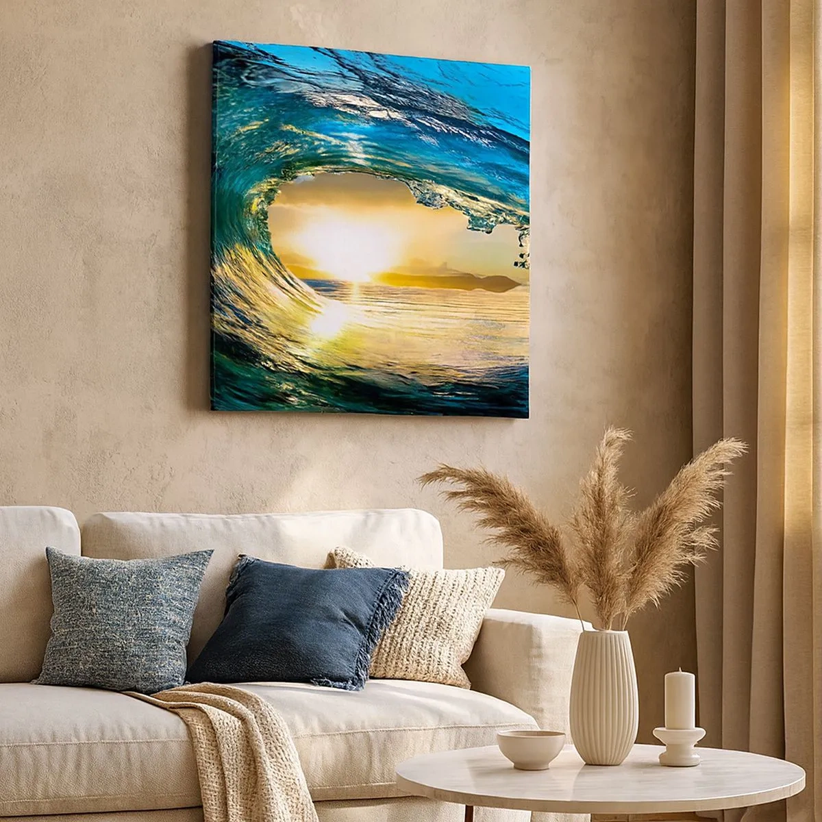 Canvas picture - In an Emerald and Gold Crystal - 30x30 cm