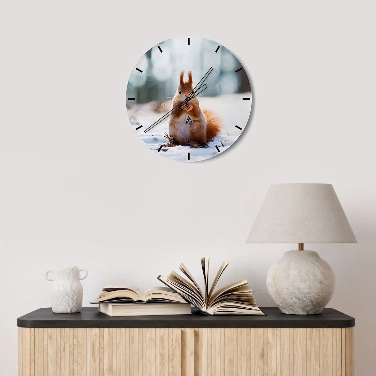 Wall clock - Clock on glass - What Are You Looking at? - 30x30 cm