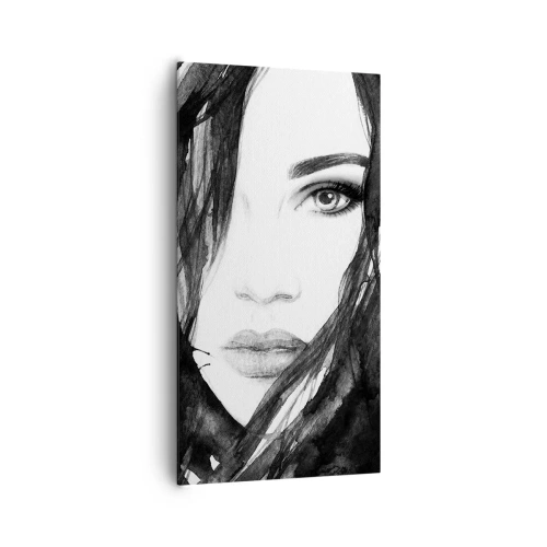 Canvas picture - Portriat of a Lady in Black and White - 65x120 cm