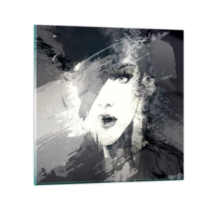 Glass picture - From Behind Grey Voile - 40x40 cm