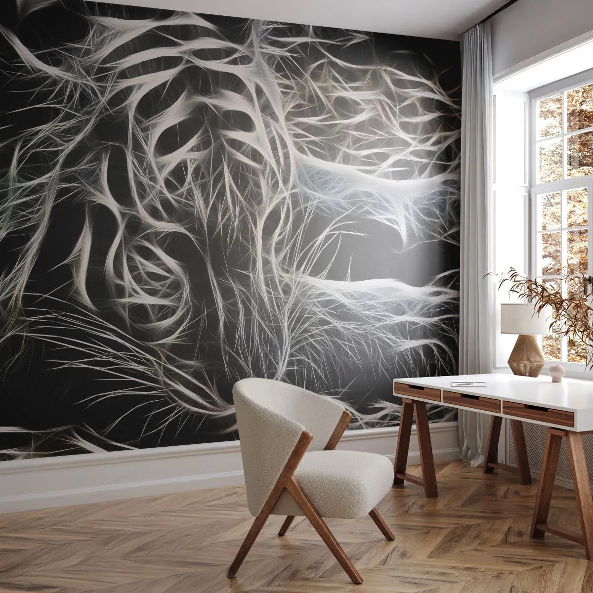 Photo Wallpaper Standard Eco - Study in Lightness of Cats - Abstraction, Tiger, Animals - 500x350 cm