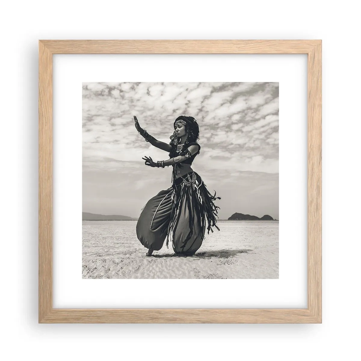 Poster in light oak frame - Dance of Southern Islands - 30x30 cm