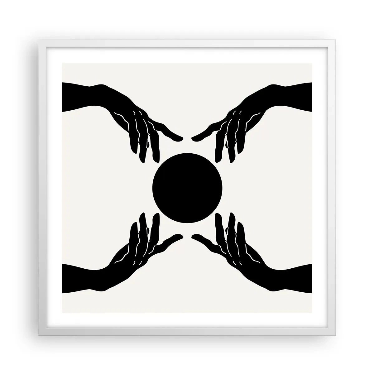 Poster in white frmae - Secret Sign - 60x60 cm