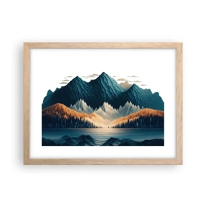 Poster in light oak frame - Perfect Mountain Landscape - 40x30 cm