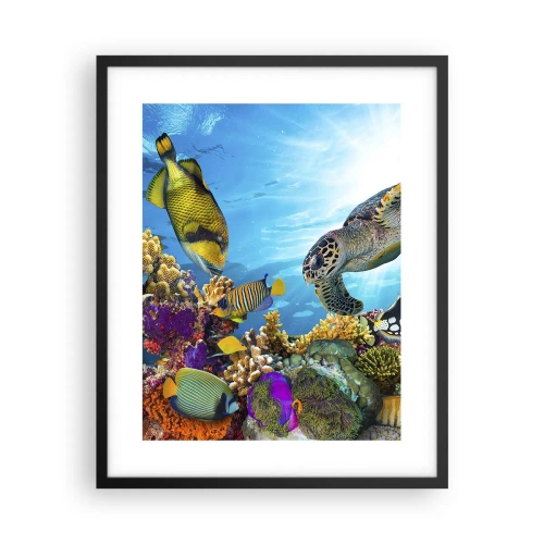 Poster in black frame - Coral Promenade - 40x50 cm