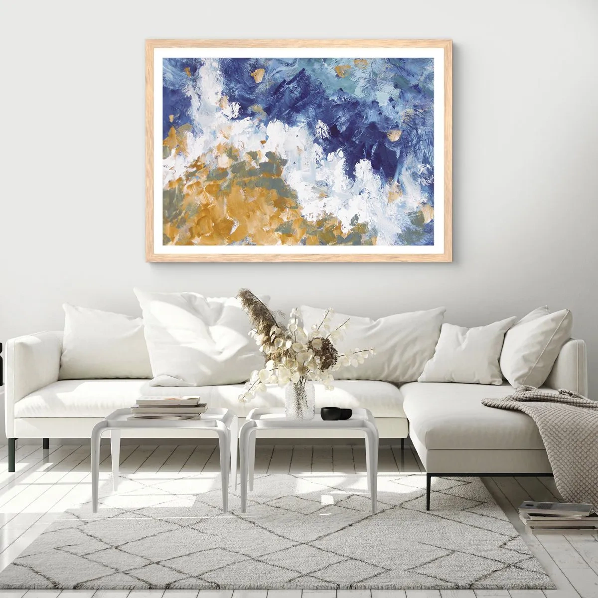 Poster in light oak frame - The Dance of Elements - 91x61 cm
