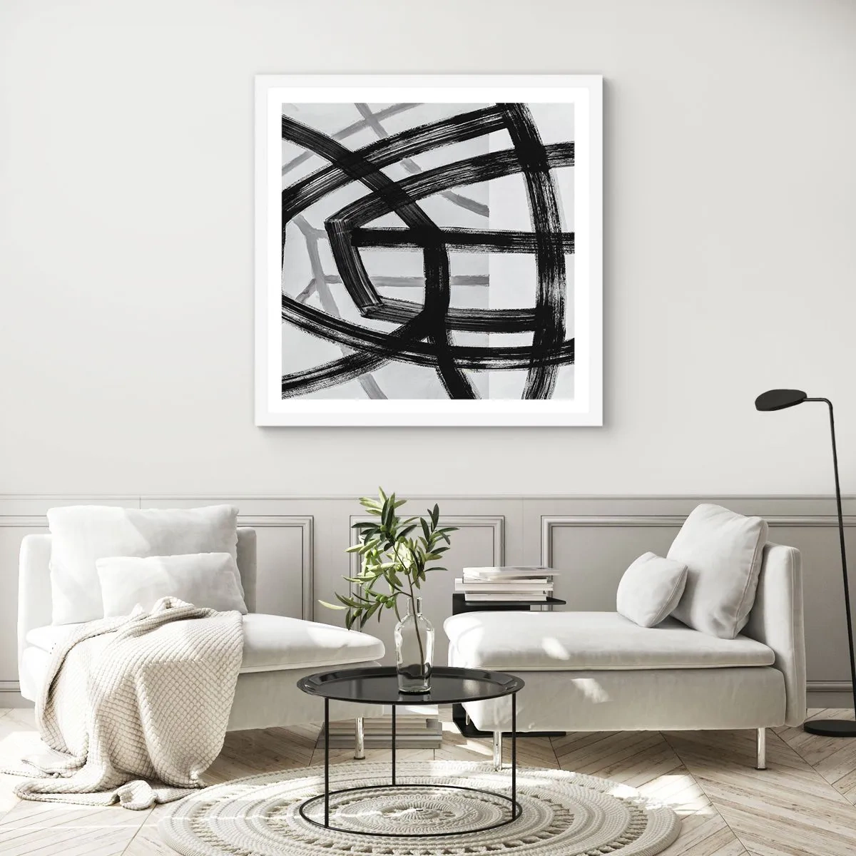 Poster in white frmae - Building Depth - 30x30 cm