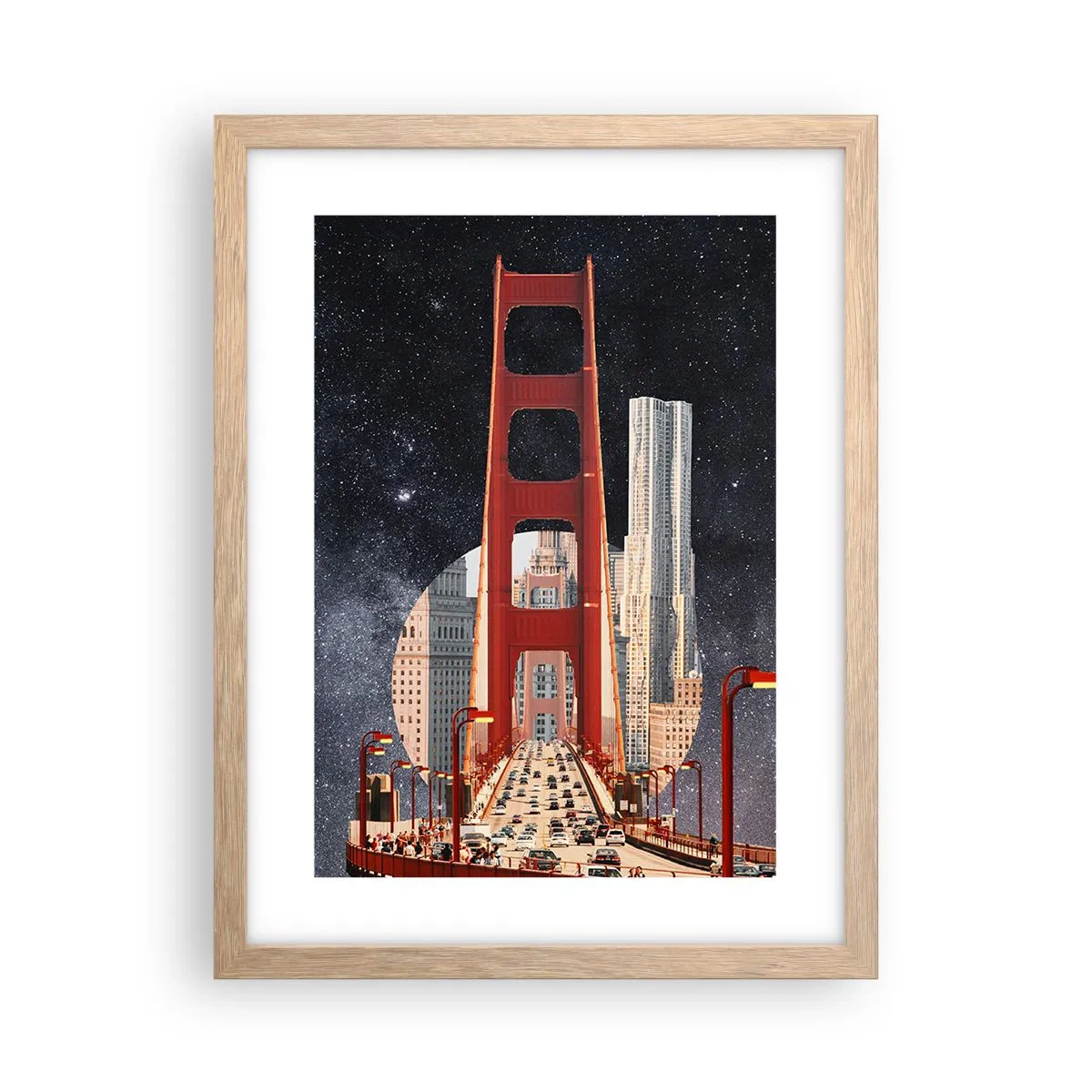 Poster in light oak frame - Always in the Centre - 30x40 cm