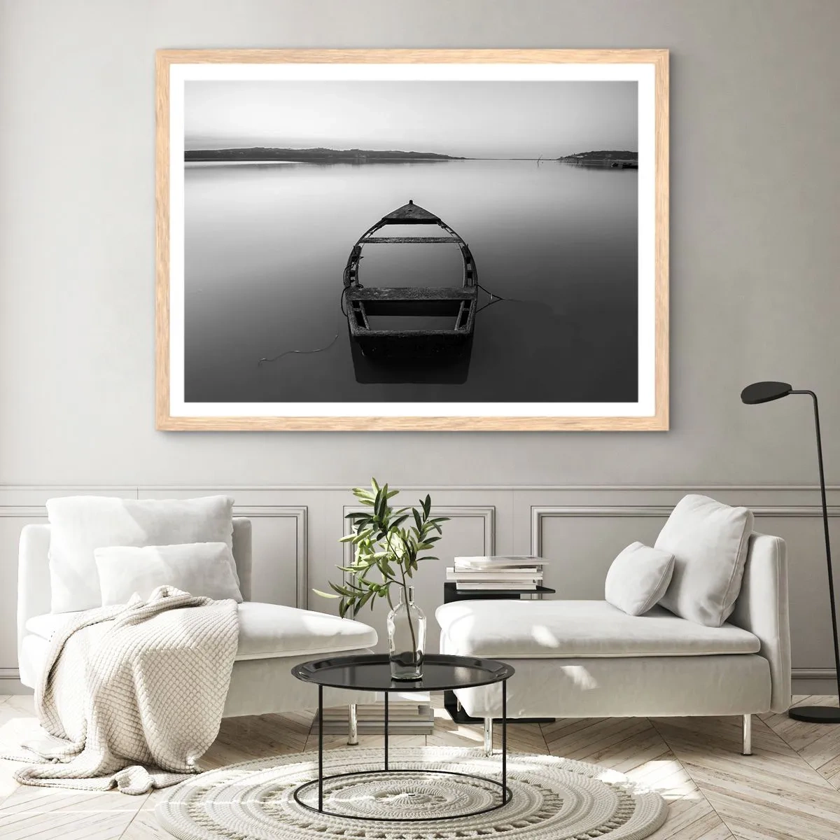 Poster in light oak frame - Longing and Melancholy - 100x70 cm