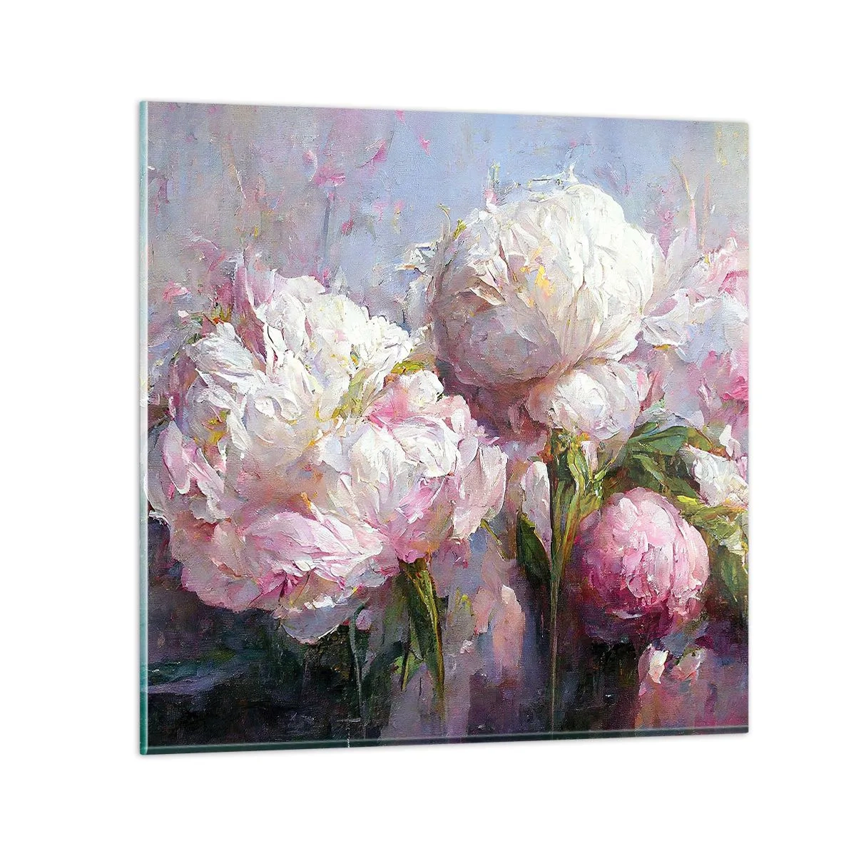 Glass picture - Bouquet Bubbling with Life - 50x50 cm