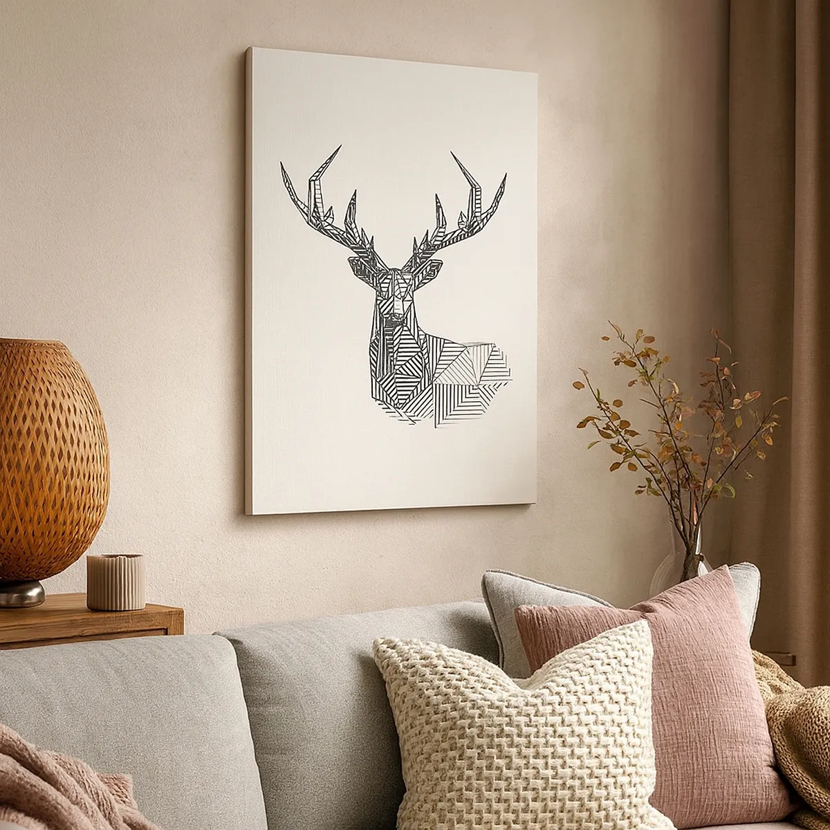 Canvas picture - Derr in Cubist Style - 50x70 cm