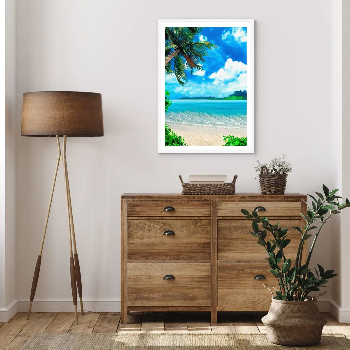 Poster in white frmae - Blue Tropics - 40x50 cm