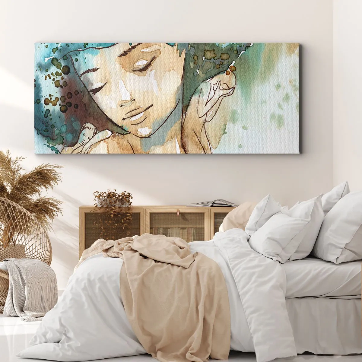 Canvas picture - Lady in Blue - 90x30 cm