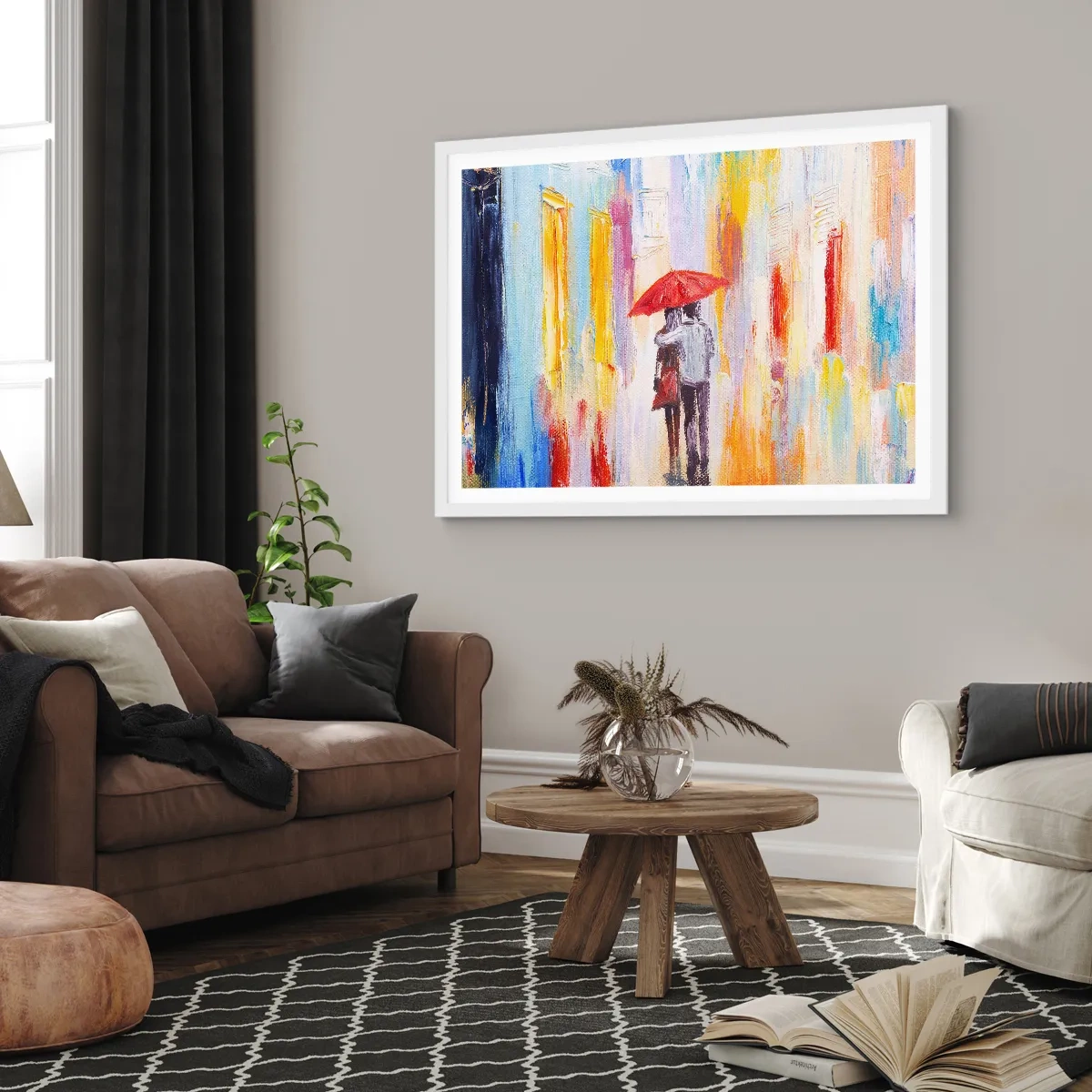 Poster in white frmae - Let It rain - 40x30 cm