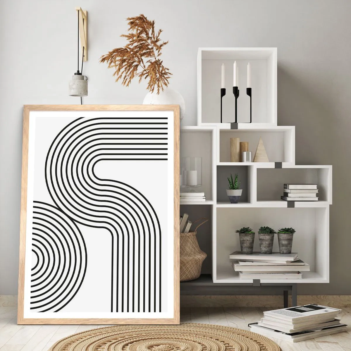 Poster in light oak frame - On the Curve - 61x91 cm
