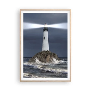 Poster in light oak frame - Here…Here…Here! - 70x100 cm