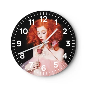 Wall clock - Clock on glass - In Baroque Style - 40x40 cm